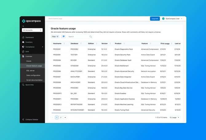 feature usage mockup