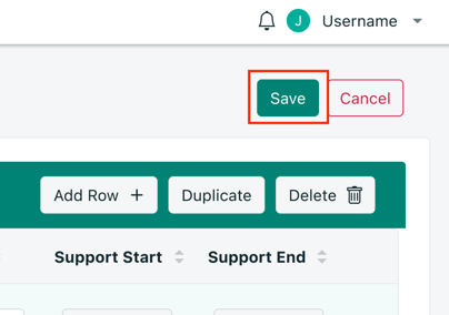Highlighted image of the save button