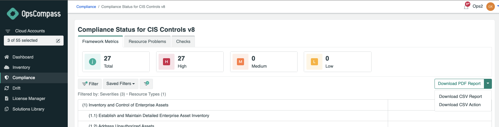 Compliance Report CSV Export